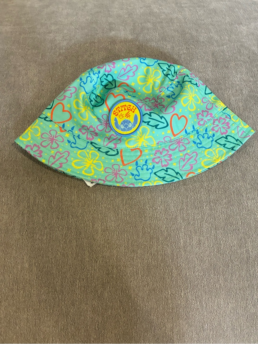 Disney Aqua Floral Stitch Bucket Hat